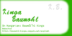 kinga baumohl business card